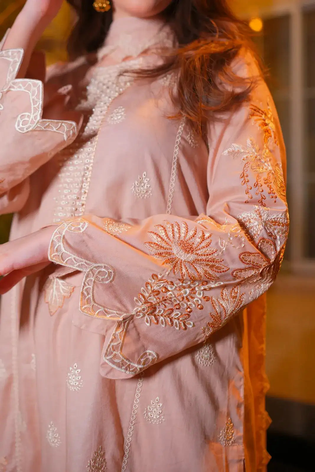 3 Piece Light Lavender Embroidered Suit