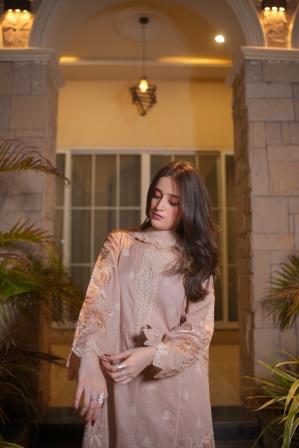3 Piece Light Lavender Embroidered Suit