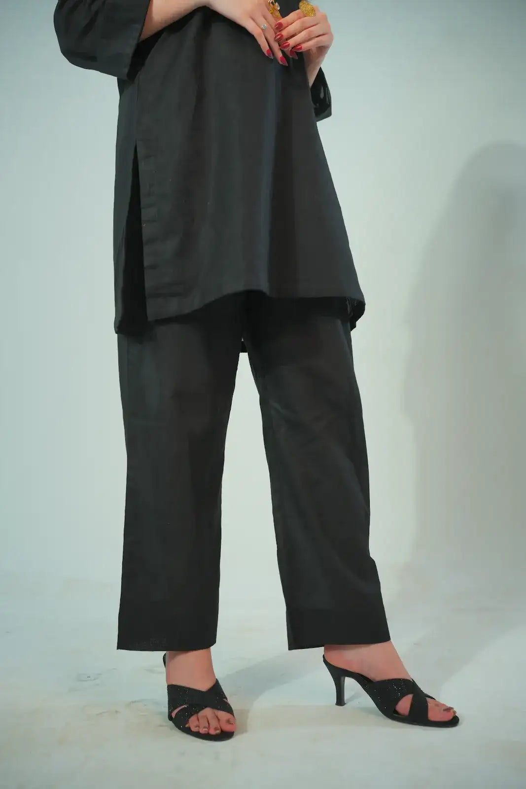Solid Black 2 Piece Luxe Drop