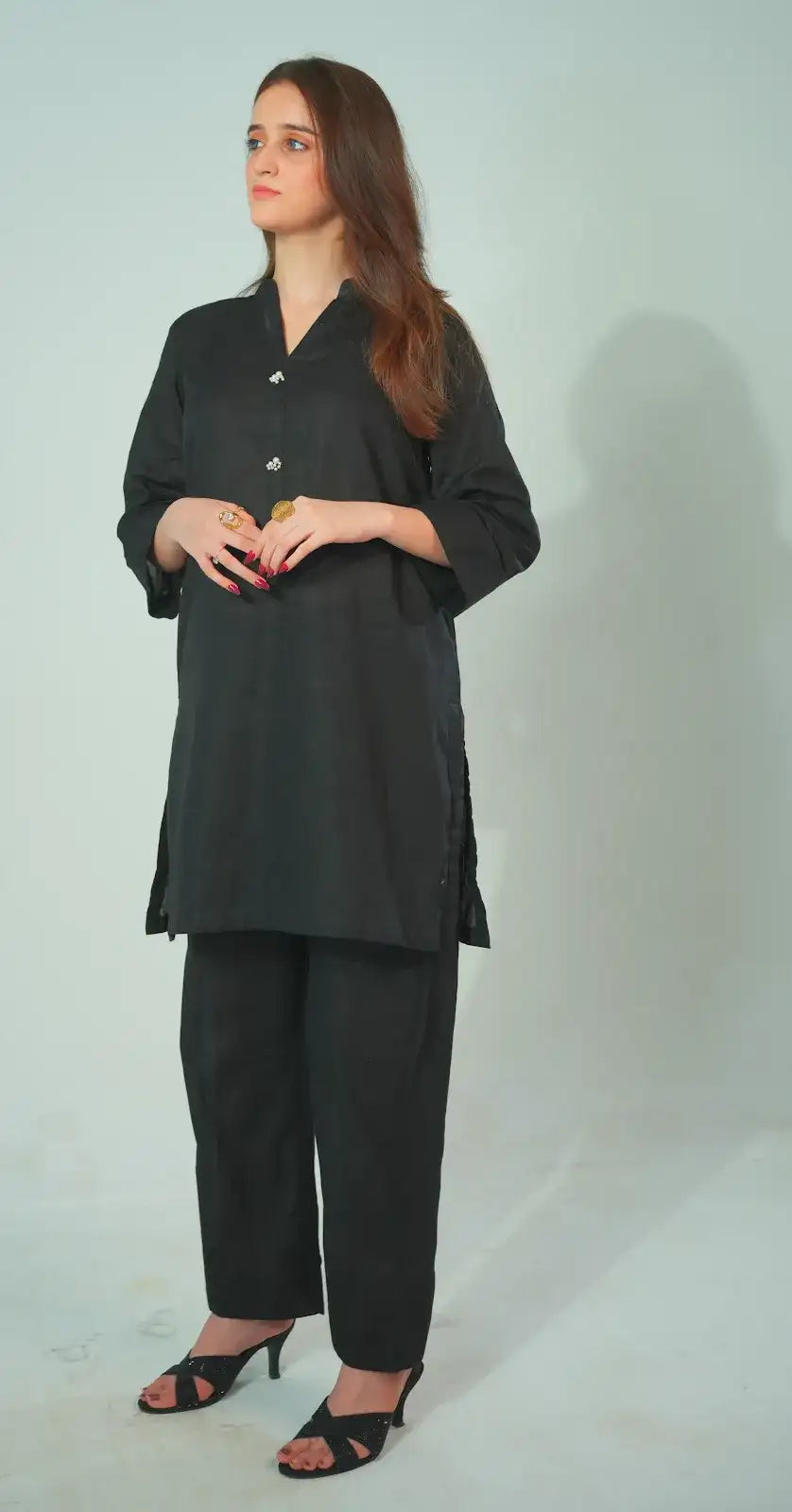 Solid Black 2 Piece Luxe Drop