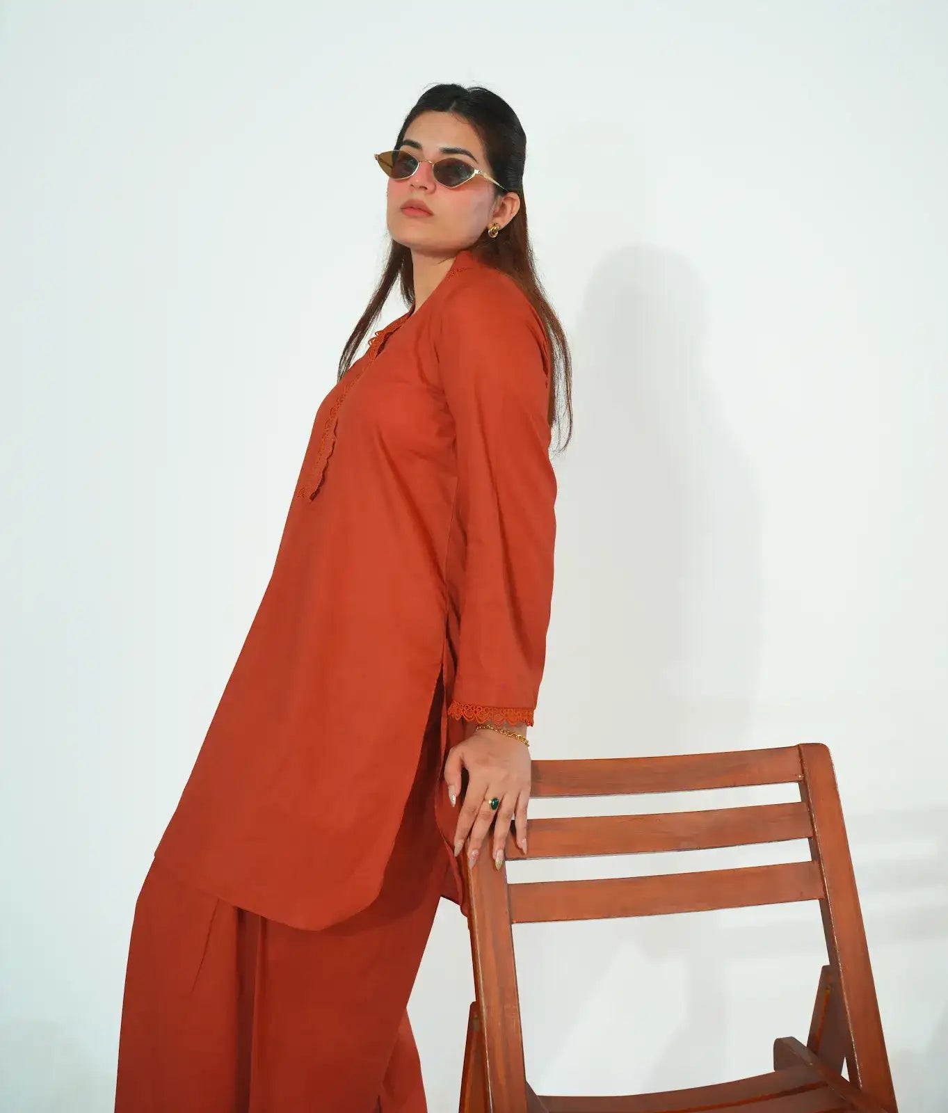 Solid Brown 2 Piece Luxe Drop