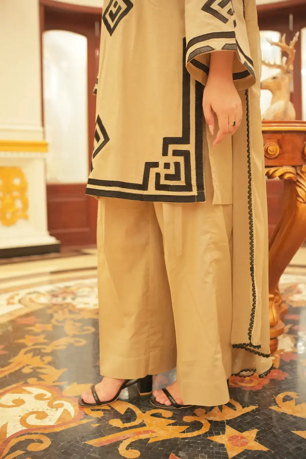 3 Piece Skin Embroidered Suit
