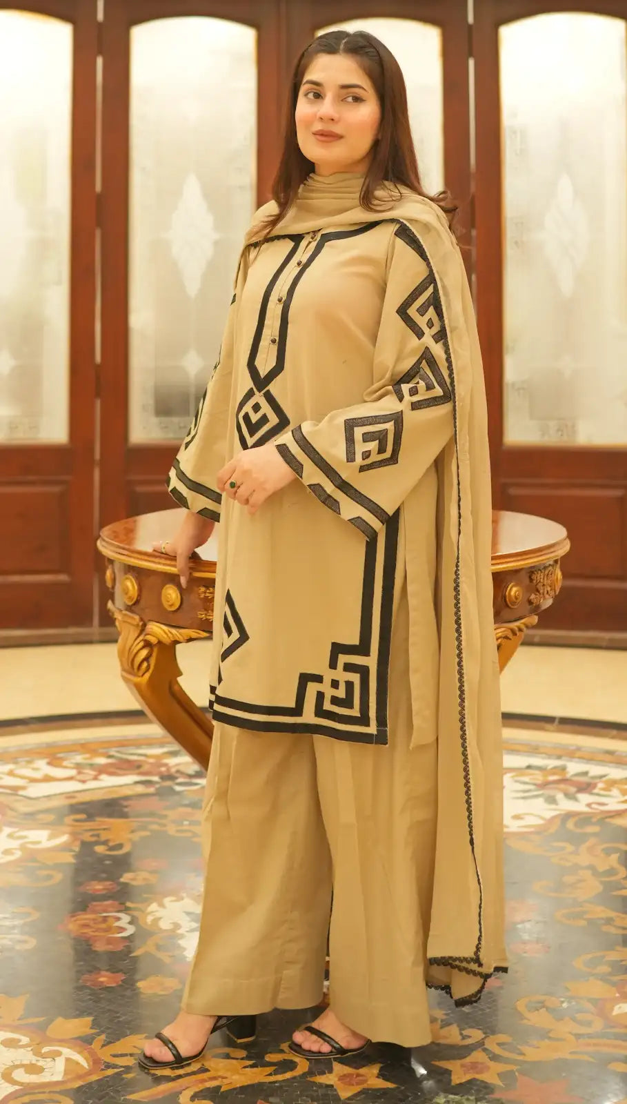 3 Piece Skin Embroidered Suit
