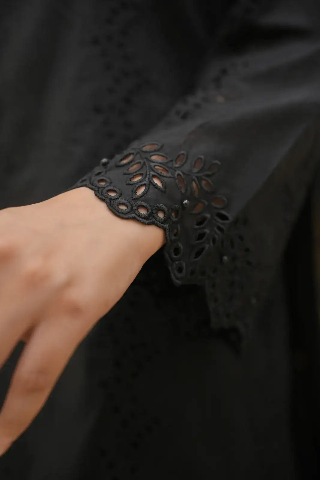 3 Piece Black Boring Embroidered Suit