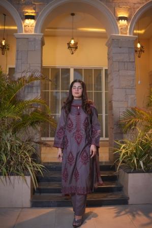 3 Piece Grey Embroidered Suit